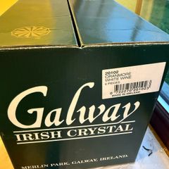Vintage Galway Oranmore Crystal Wine Goblets x6