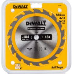 DeWalt DT1938 Construction Circular Saw Blade 184 x 16mm x 18T