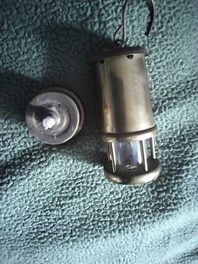 old brass miners lamp