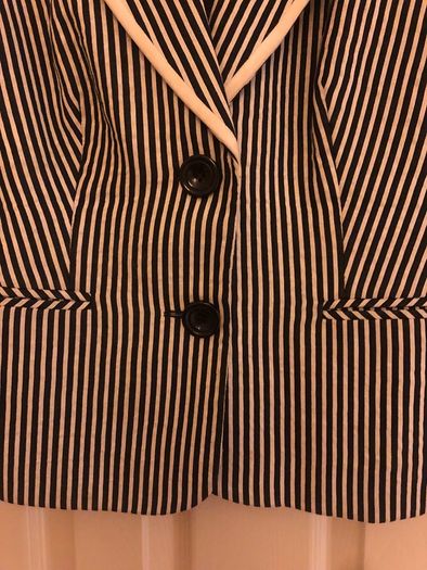 Navy and white striped jacket