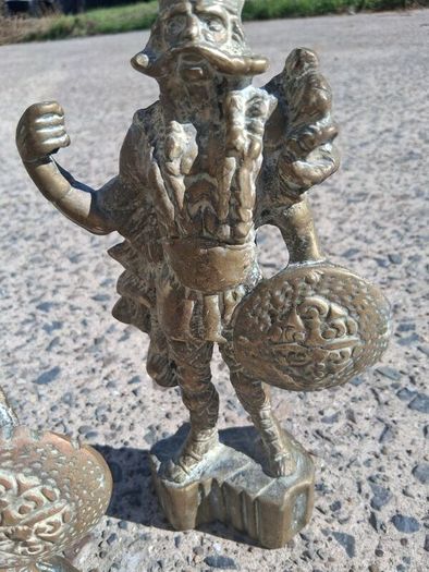 3 x Mid Century 10 inch Solid Brass Viking Warriors(6.9 kgs)