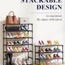 Shoe Rack - Premium Non-Woven Shoe Rack Shelf, Shoe Organizer for Closet, Entryway, Garage & Corridor, Sturdy & Durable Long Stackable Shoe Shelves, 63 x 30 x 39 cm, Black Image 5