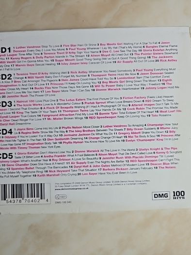 100 Hits 80s Love 5CD Boxset