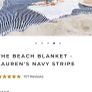 New business and pleasure Lauren's navy stripe beach blanket Image 4