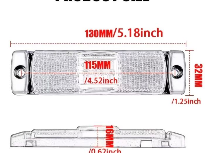 x2 Pcs12V LED Amber Orange Side Marker Board Lights Trailer Truck Van Bus Camper