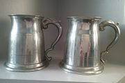 Leonard Eales of Sheffield Glass Bottom Pewter Tankard