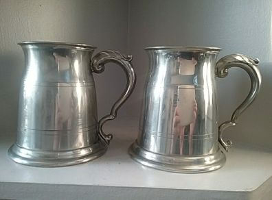 Leonard Eales of Sheffield Glass Bottom Pewter Tankard