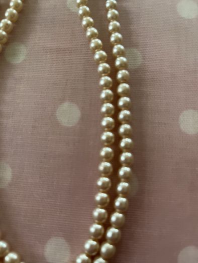 Double strand Faux pearls with Diamond clasp