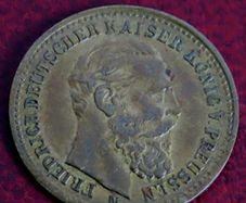 Antique 19th Century gilt bronze Jeton Frederick III German Emperor & King of Prussia
