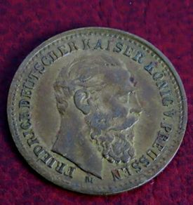 Antique 19th Century gilt bronze Jeton Frederick III German Emperor & King of Prussia