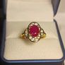 Gold Plated Sterling Silver Natural Ruby and Zircon Cluster Ring Image 2
