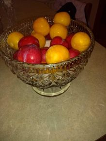 Antique vintage large bowl old cut glass.