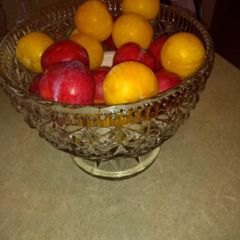 Antique vintage large bowl old cut glass.