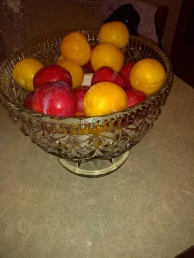 Antique vintage large bowl old cut glass.