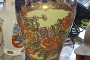 Vintage Satsuma Style Cobalt Blue &amp; Gold Gilt Porcelain Floral Vase Postage Available or Collection in Rochfortbridge Westmeath