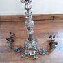 PAIR of large antique 19thC. silver plated 3 arm candelabra. Image 9