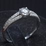 Vintage 9ct White Gold 375 Solitaire Ring Size 59.5 Image 3