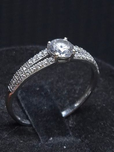 Vintage 9ct White Gold 375 Solitaire Ring Size 59.5