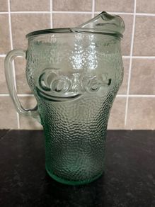 Vintage Large Pebble Green Coca Cola Pitcher