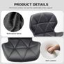 Bar Stools Set of 2 Bar Chairs,Modern Height Adjustable Kitchen Stools With Backs, Swivel Faux Leather Kitchen Island Chairs(All Black) Image 5
