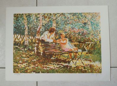 Limited edition lithograph The Little Romantics by Claude Fossoux 178/295