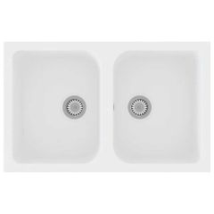 Kitchen Sink White 76 x 48 x 30 cm Quartz and Resin