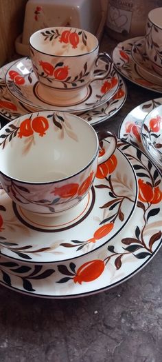 Art Deco Hand Painted Ivery Ware Tea Set