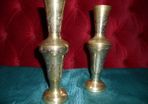 2 Vintage Indian Brass Ornamental Vases (8