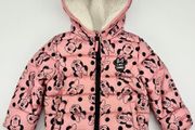Official Disney Minnie Mouse Fleece Lined Baby's Puffer Jacket with Matching Mittens