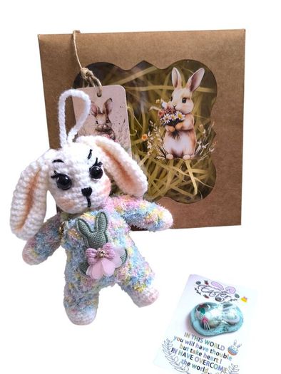 Handmade Easter Bunny in Gift Box,Cute Personalised Bunny, Perfect Gift
