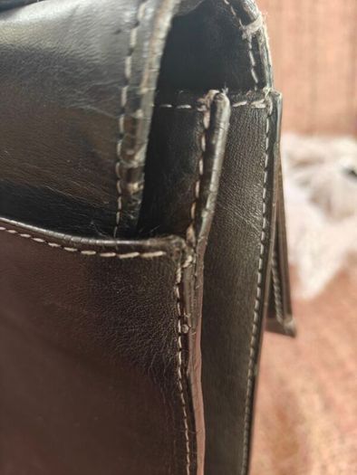 Quality Mens Leather Parisian Lancel Black Satchel Bag