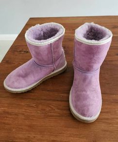 UGG K Classic Sheepskin Short Weave Fur-lined Boots - Purple - UK 5