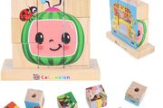 10 Piece Travel Size Wooden Stacking Block Puzzle - Educational Toddler Toys and Learning Development - Suitable from 18+ Months