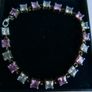 Vintage 925 Sterling Silver Pink Crystal Tennis Style Bracelet length 7,7" - 17,8g Image 2