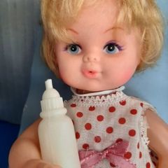 Vintage doll with bottle from 1970 in box