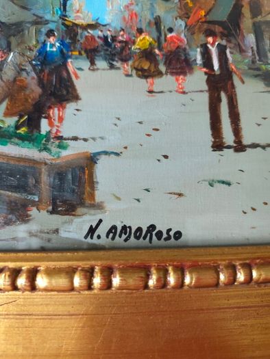 Oil painting Vecchia Napoli, N. Amoroso