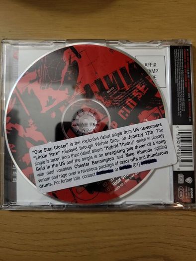 Linkin Park One Step Closer Enhanced CD Single 2000