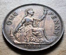 1944 Penny George Vl coin