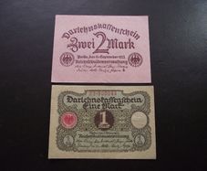 Germany. Darlehnskassenschein. 2 Mark (15.9.1922)+1 Mark (1.3.1920) Super Condition!