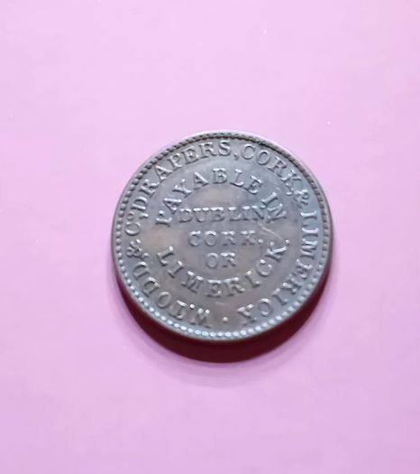 1834 Todd Burns & Co Drapers Farthing Token - Dublin Cork Limerick