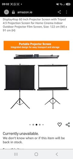 60 inch Portable Projection screen