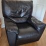 Black Leather Recliner Suite - 3 seater + 2 Single Recliners Image 4
