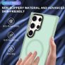 For Samsung Galaxy S24 Ultra Skin-Feel Magnetic Magsafe Case Green Image 4