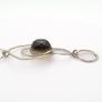 Vintage 925 Sterling Silver Smoky Quartz Modernist Necklace Image 6