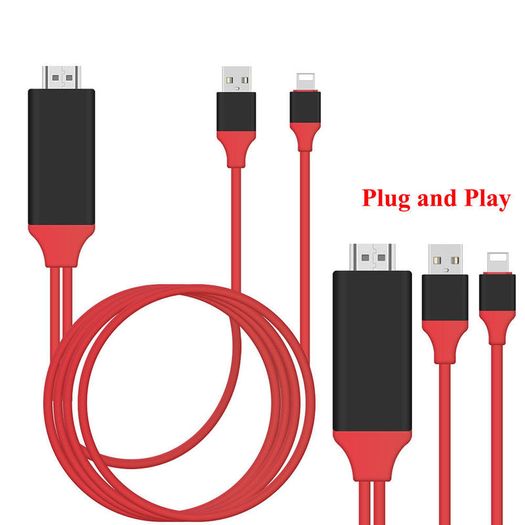 2M Lightning Connector To AV HDMI/HDTV TV AdapterCable For iPhone X,8,7,6S,6Plus