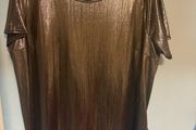 New Look Curves golden shiny long line party top size UK 24 EU52 Perfect condition Postage included