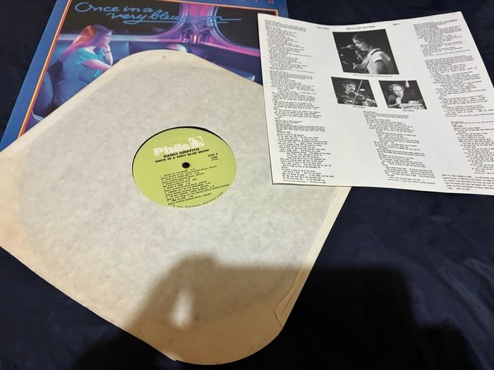 A Nanci Griffith record collection.