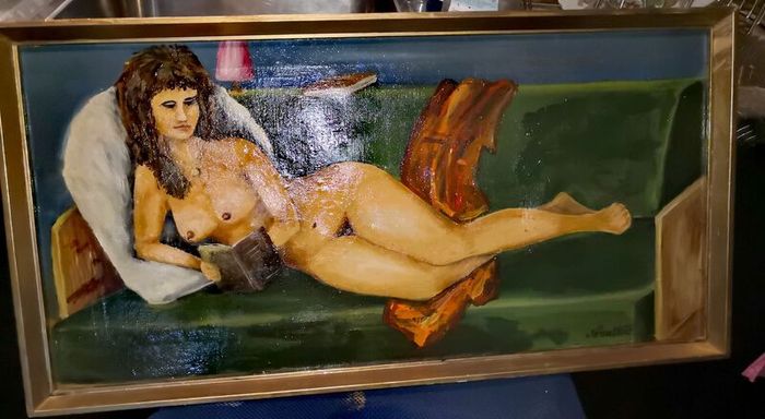 Vintage Nude oil painting
