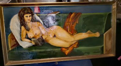 Vintage Nude oil painting