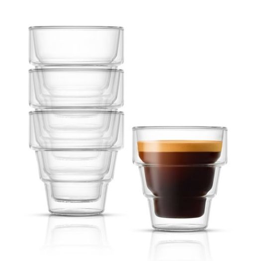 JoyJolt Pila Double Wall Espresso Glasses 90 ml - Set of 4